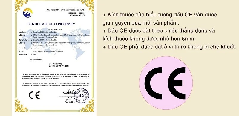 Điều kiện để được cấp chứng nhận CE